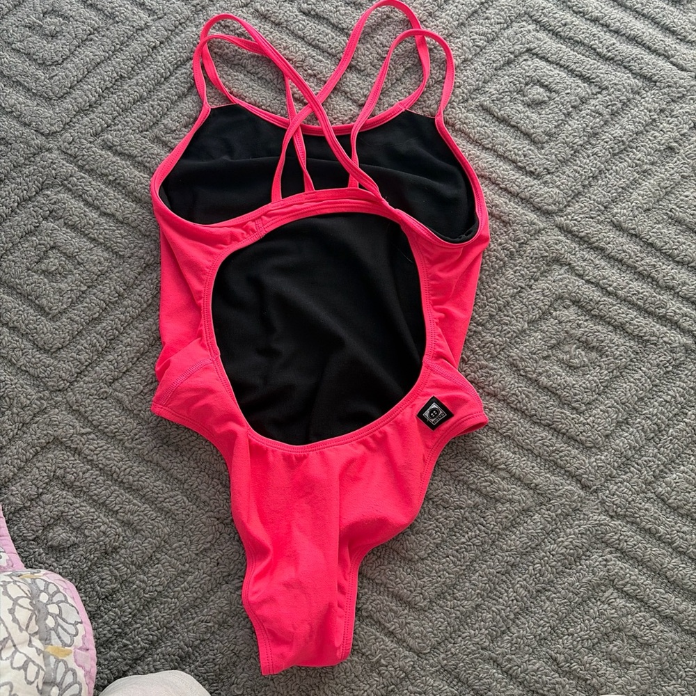 Pink and One-Piece Swimsuit